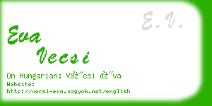 eva vecsi business card